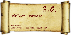 Héder Oszvald névjegykártya